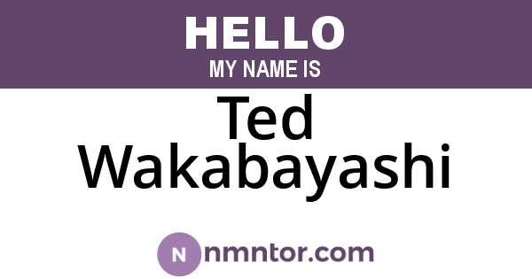 Ted Wakabayashi