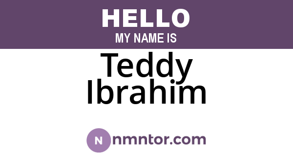 Teddy Ibrahim