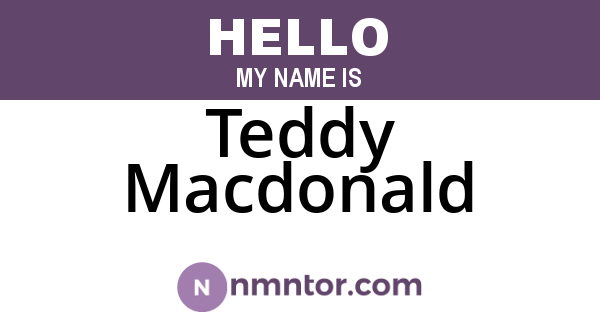 Teddy Macdonald