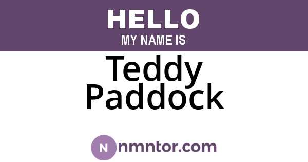 Teddy Paddock
