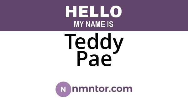 Teddy Pae