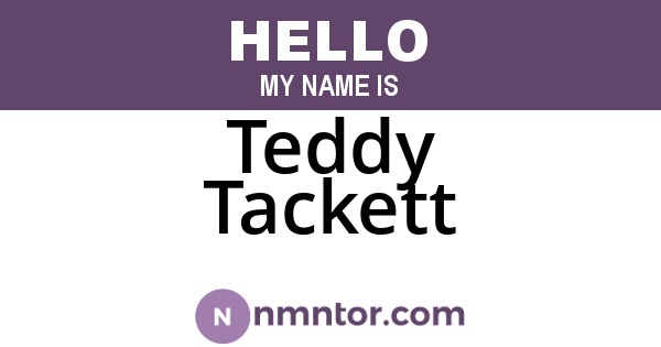 Teddy Tackett