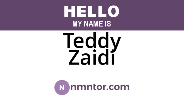 Teddy Zaidi
