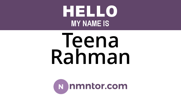 Teena Rahman