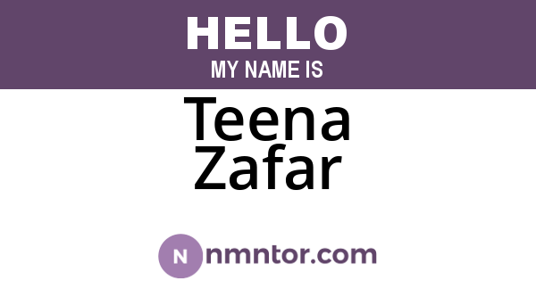 Teena Zafar