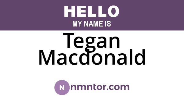Tegan Macdonald