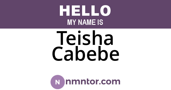 Teisha Cabebe