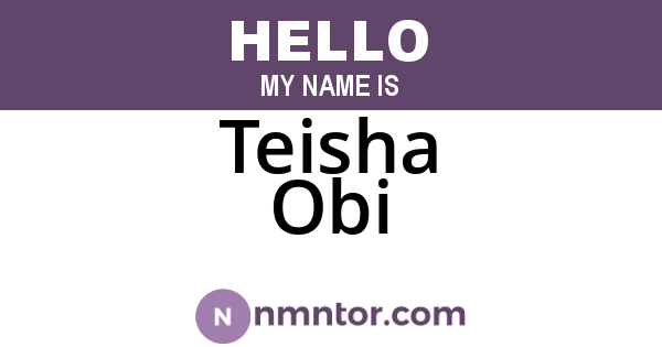 Teisha Obi