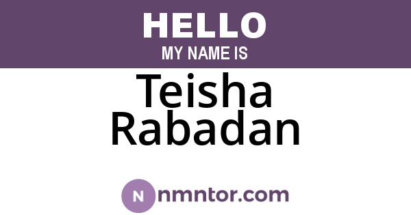 Teisha Rabadan