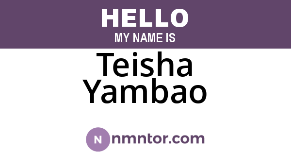 Teisha Yambao