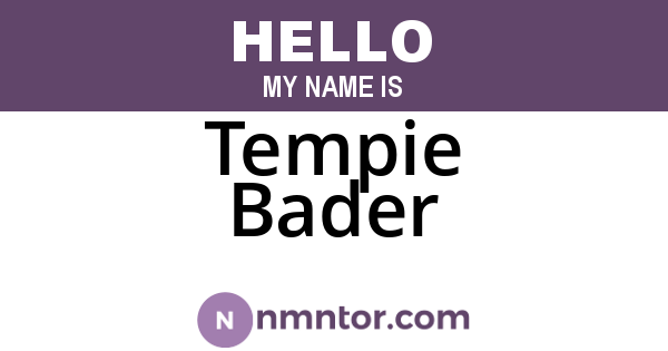 Tempie Bader
