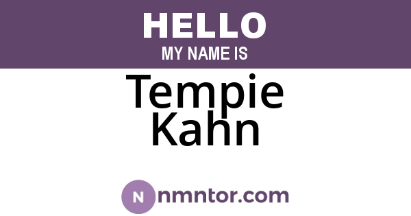 Tempie Kahn
