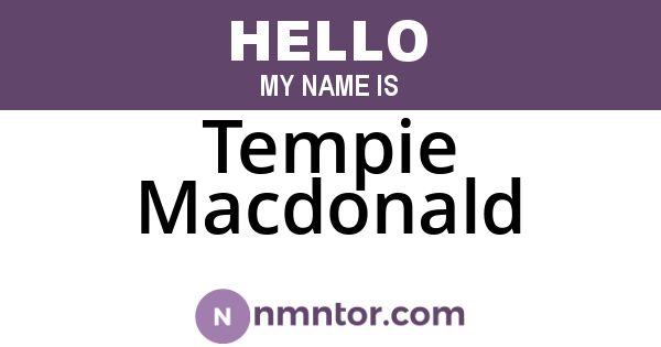 Tempie Macdonald