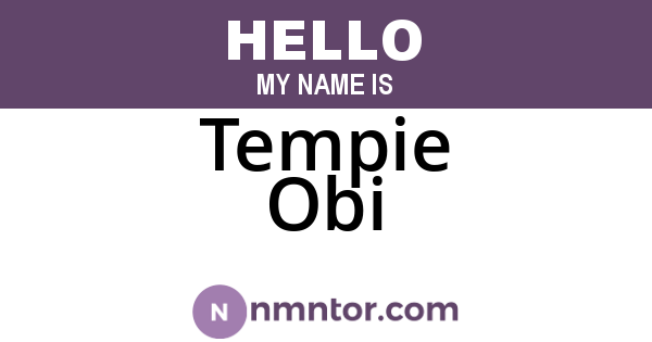 Tempie Obi