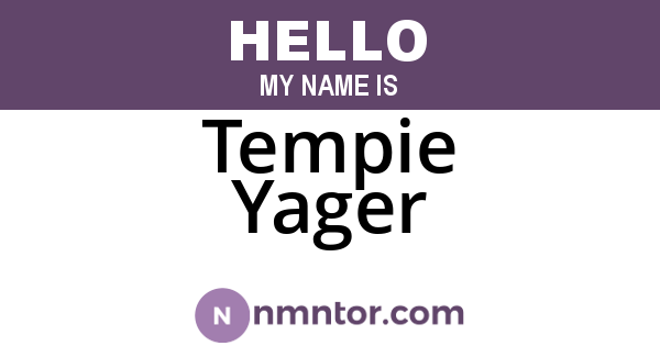 Tempie Yager