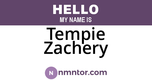 Tempie Zachery