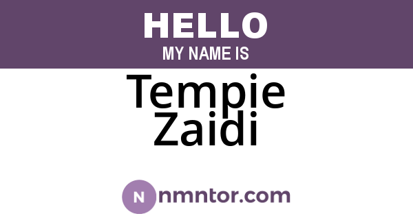 Tempie Zaidi