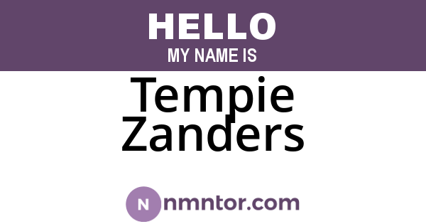 Tempie Zanders