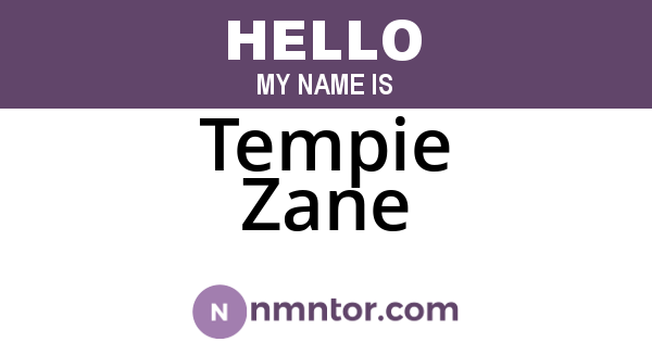 Tempie Zane
