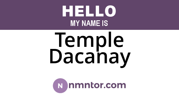 Temple Dacanay
