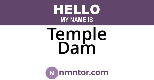 Temple Dam