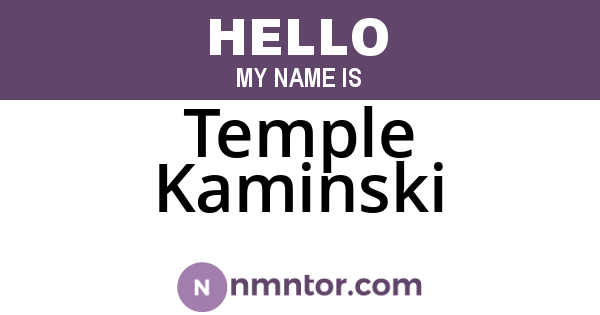Temple Kaminski