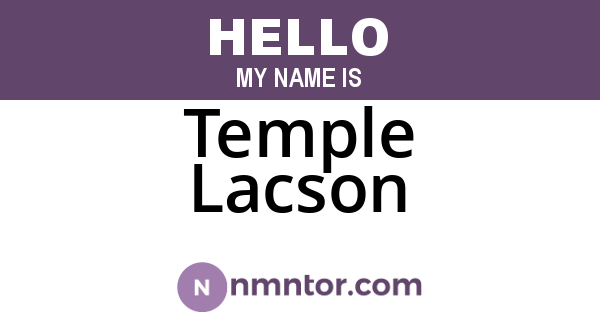 Temple Lacson