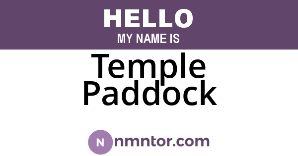 Temple Paddock