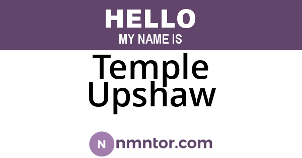Temple Upshaw