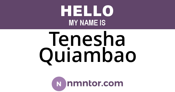 Tenesha Quiambao