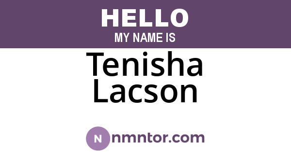 Tenisha Lacson