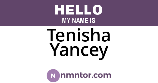 Tenisha Yancey