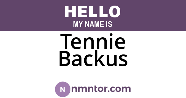 Tennie Backus