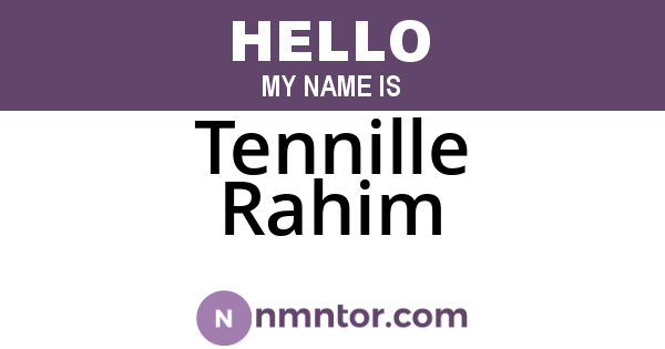 Tennille Rahim