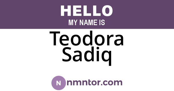 Teodora Sadiq