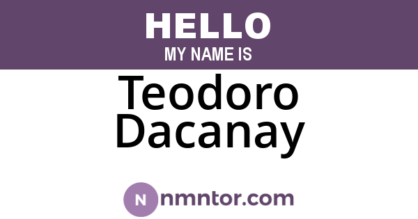 Teodoro Dacanay