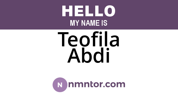 Teofila Abdi