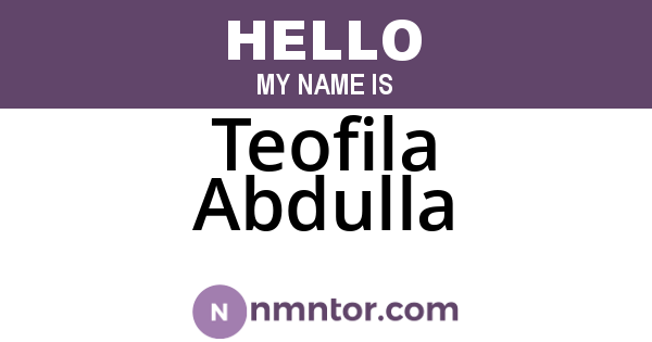 Teofila Abdulla