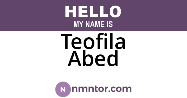 Teofila Abed