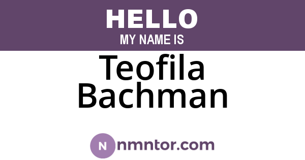 Teofila Bachman