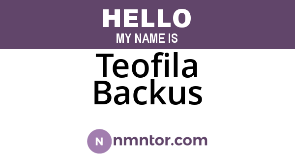 Teofila Backus