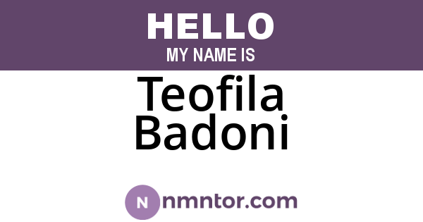 Teofila Badoni