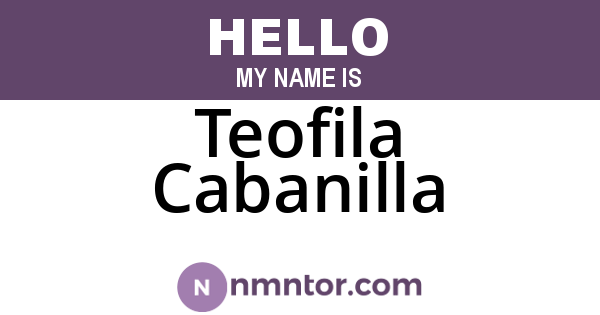Teofila Cabanilla