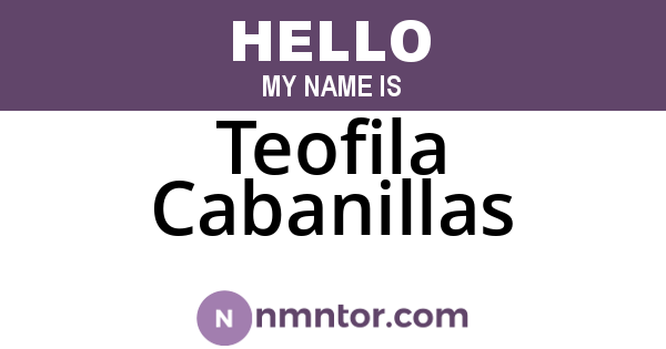 Teofila Cabanillas