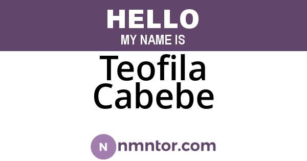 Teofila Cabebe