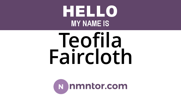 Teofila Faircloth