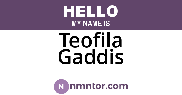 Teofila Gaddis