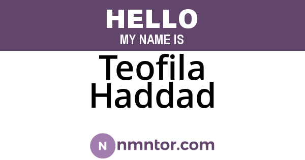 Teofila Haddad