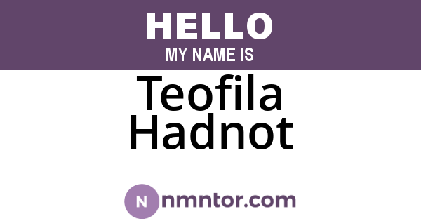 Teofila Hadnot
