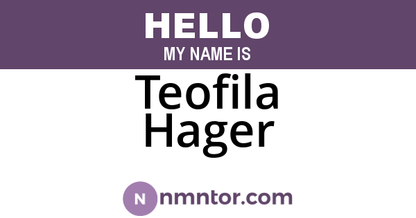 Teofila Hager